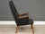 An original teak Mama Bear chair designed by Hans J. Wegner for AP Stolen in black leather. Made in Denmark. Circa 1960’s....