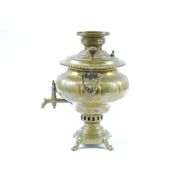 Traditional Antique Brass Samovar For Sale - Image 3 of 5