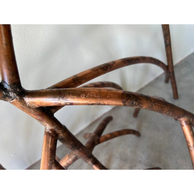 Copper Vintage Lee & Sharon Jones Sculptural Art Mangrove Copper Console Table W/ Mirror/ Sold For Sale - Image 8 of 12