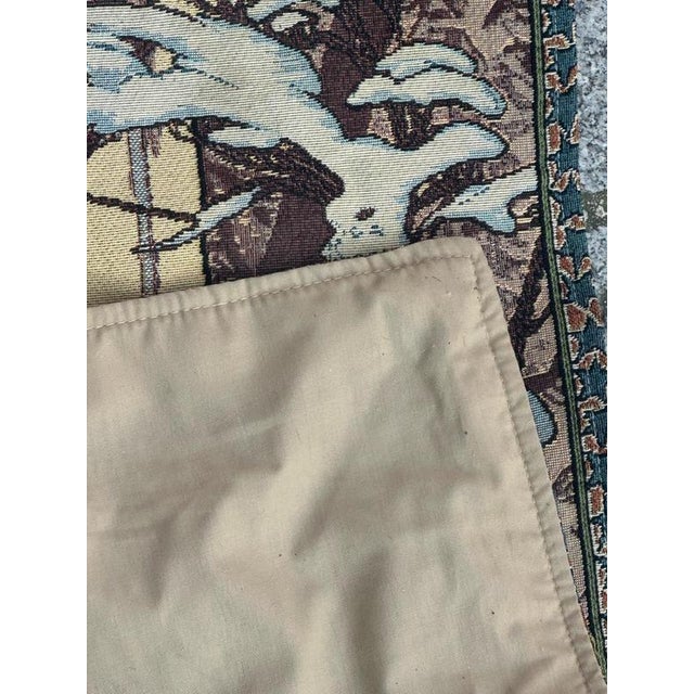 French Aubusson Style Jacquard Tapestry Winter by Alphonse Mucha, 2000s For Sale - Image 18 of 18
