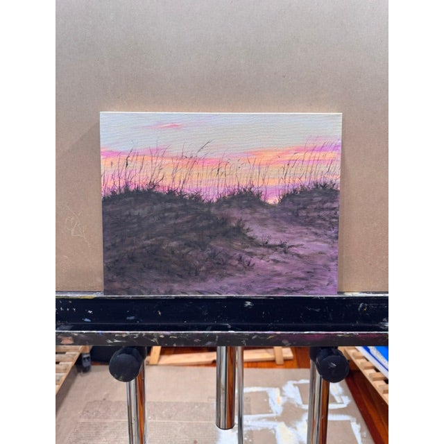 Twilight Dunes 2026 Oil on Canvas 11 H x 14 W in. By Kathleen Varadi An atmospheric coastal landscape inspired by the...