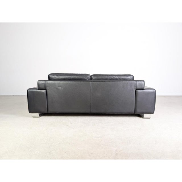 Black 2-Seater Leather Sofa from Roche Bobois For Sale - Image 6 of 12