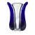Jaroslav Svoboda Karlov Art Glass Vase Clear and Blue, Signed For Sale
