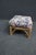 Mid-Century Modern Split Reed Rattan Ottoman With William Morris Style Floral Upholstery For Sale - Image 3 of 5