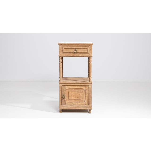 Early 20th Century French Oak Marble-Top Side Table For Sale - Image 12 of 13