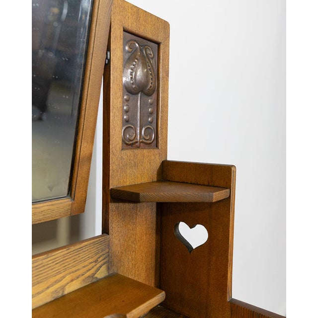 19th Century Arts and Crafts Oak Dresser and Vanity For Sale - Image 9 of 9