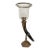 Chapman Faux Horn Hurricane Lamp Candle Holder Circa 1977 For Sale