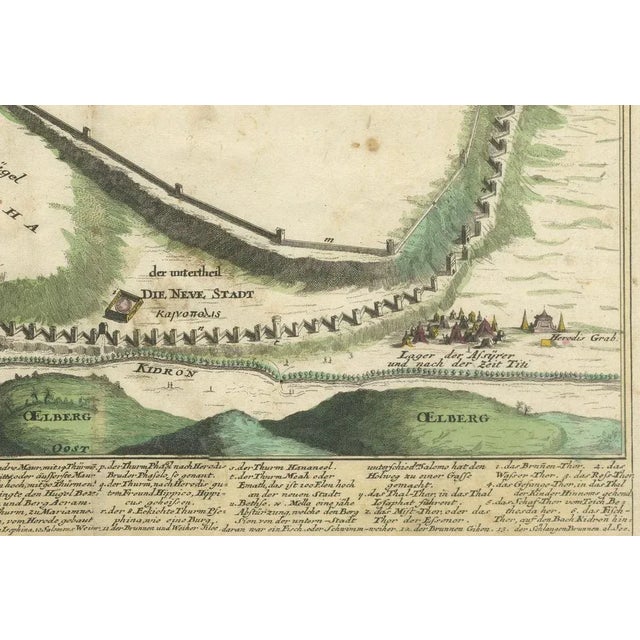Antique Map of Jerusalem by Weigel after Josephus Writings, 1720s For Sale - Image 3 of 6