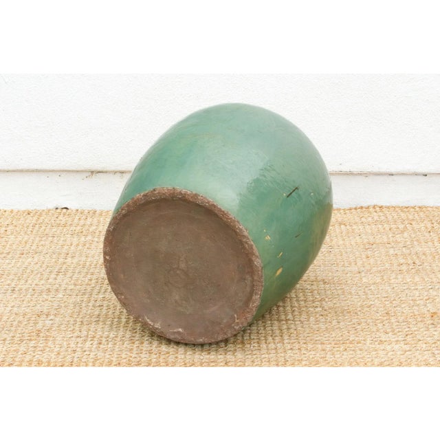 Ceramic Tall Martaban Jar With Green Glazed Finish For Sale - Image 7 of 9