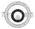 Late 20th Century 14K White Gold Black Diamond Disc Floating Ring, Size 6.5 For Sale