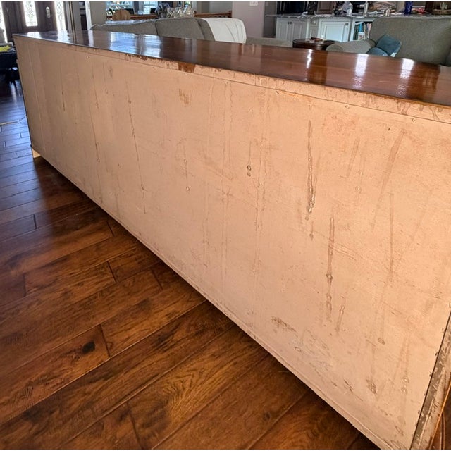 Brown Vintage Italian Provincial Baroque-Style Floral Marquetry Inlaid Credenza Sideboard For Sale - Image 8 of 13