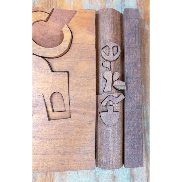Wood 1981 Bas Relief Wood Wall Sculpture "Crab Nebula" by Hugh Townley For Sale - Image 7 of 17