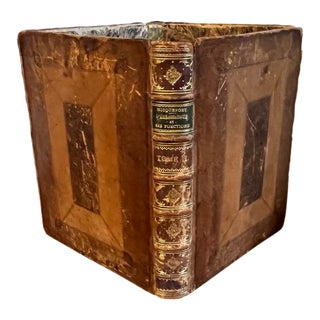 Antique 19th Century French Leather Bound Book Form Library Waste Paper Basket or Box for the Desk For Sale