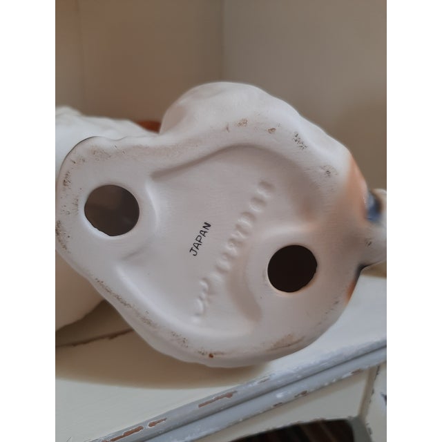 Boho Chic Fox Terrier Porcelain Dog Figurine XXL Japan For Sale - Image 3 of 9