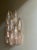 Set of 4 pink stairwell murano wall sconces consisting of sixteen handmade, sand colored crystal prisms with finishes and...