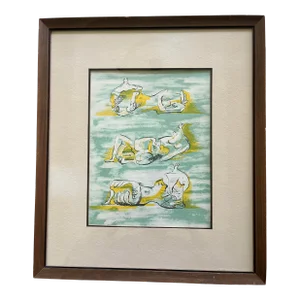 Henry Moore Color Original Lithograph of Reclining Nudes "Figures Allonges"