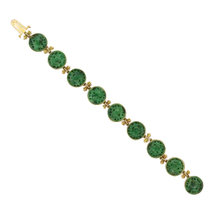 Carved Nephrite Gold Bracelet