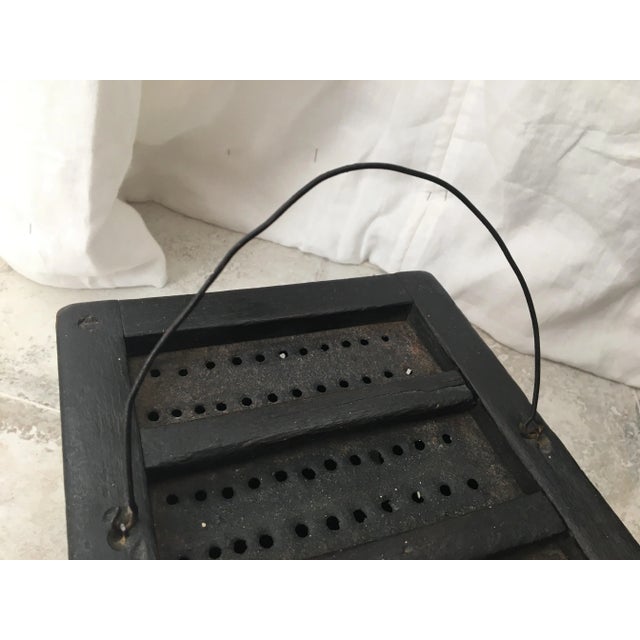 Wood Antique 19th Century Wood and Punched Tin Foot Warmer For Sale - Image 7 of 12