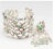 1990s Artisan Sterling Silver, Emerald, Rhodolite Garnet & Sapphire Cuff Bracelet For Sale - Image 4 of 5