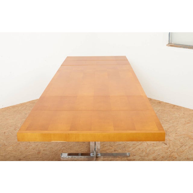 Table with Chrome-Plated Steel Frame and 4 Extensions For Sale - Image 11 of 14