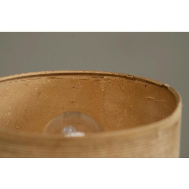 Table Lamp in Carved Wood with Shade in Woven Jute, 1960s For Sale - Image 12 of 15