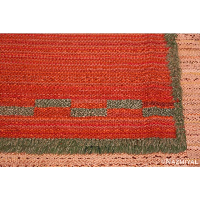 Textile Nazmiyal Collection Minimalist Vintage Scandinavian Swedish Kilim Rug For Sale - Image 7 of 9