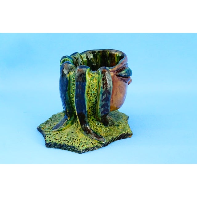 20th Century Ceramic Anthropomorphic Mask Sculptural Vase by Vallauris / Accolay France, 1960s For Sale - Image 4 of 18