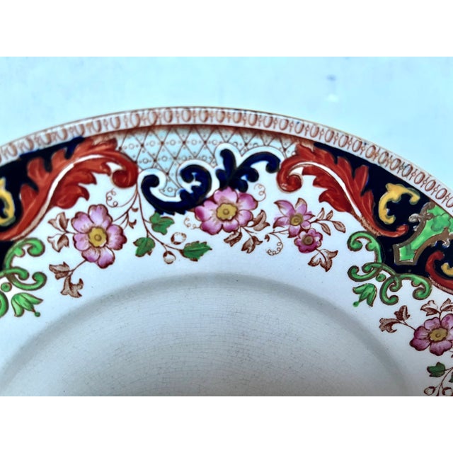Made in England by John Maddock and Sons. Royal Vitreous Climax Pattern. Turn of the century dinnerware. Pink florals with...