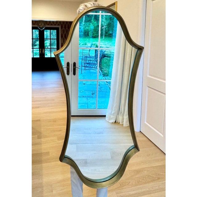 Gold 1970s LaBarge Attributed Sculptural Gilt Wood Shield Wall Mirror For Sale - Image 8 of 8