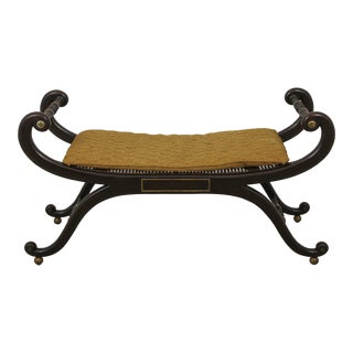 Baker Regency Style Cane Seat Window Bench For Sale
