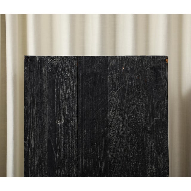Vintage 20th Century Blackened Oak Pedestal For Sale - Image 14 of 14