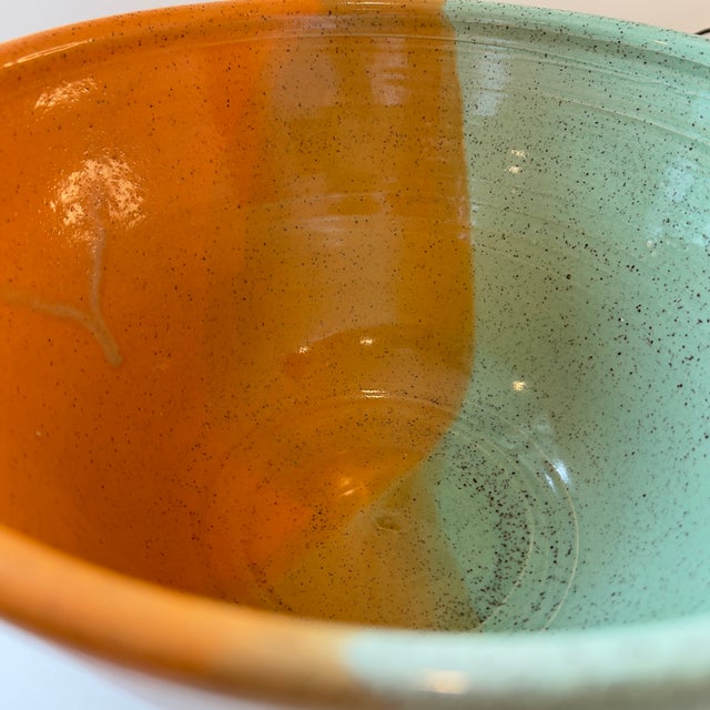 Ceramic Handmade Pottery Large Speckled Stoneware Serving Bowl, Signed Mark Boka For Sale - Image 7 of 16