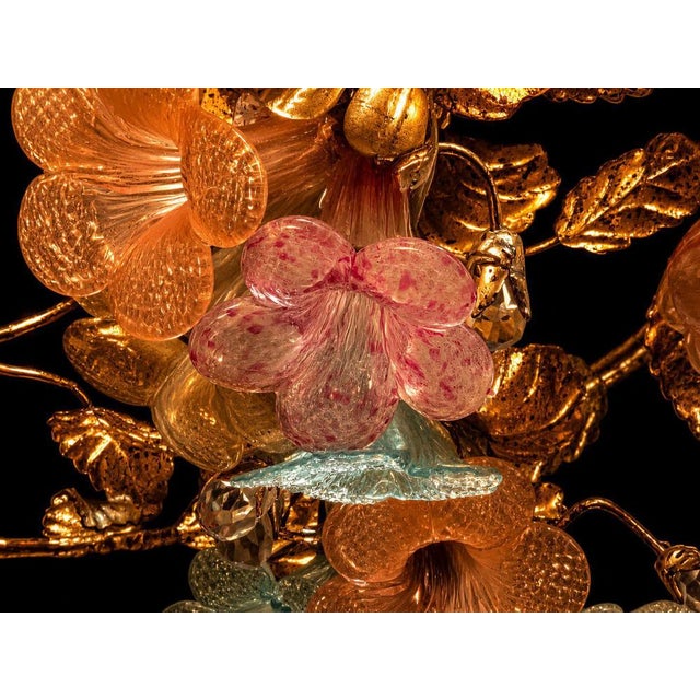 Pink Murano Glass Floral Chandelier, 1980s For Sale - Image 6 of 14