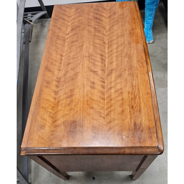 Tan George III Style Cherry Low Low Chest of Drawers Commode For Sale - Image 8 of 15