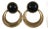 1970s Trifari Black Enamel & Gold Door Knocker Earrings, A Pair For Sale