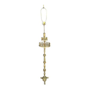 Early 20th Century Two-Tier 27-Light Renaissance Cast Brass Floor Lamp Candelabra Torchere