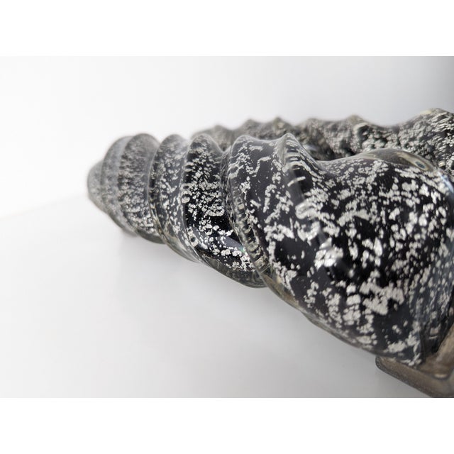 Hand-Blown Murano Glass Spiral Door Handles with Silver Dust, 1960s, Set of 2 For Sale - Image 6 of 13