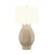 Worlds Away Matthew Izzo Home Mae Beige Glaze Ceramic Table Lamp With Brass Accents and Shade For Sale - Image 4 of 6