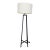 Crate & Barrel Castillo Modern Black Metal Floor Lamp With White Shade For Sale