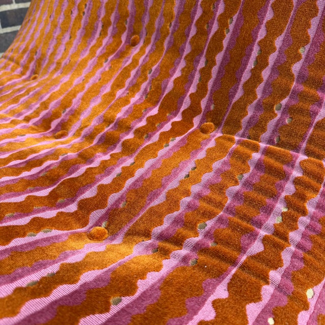 Textile Adrian Pearsall for Craft Associates Iron Base Wave Chaise in Elitis Fabric Fully Restored For Sale - Image 7 of 12