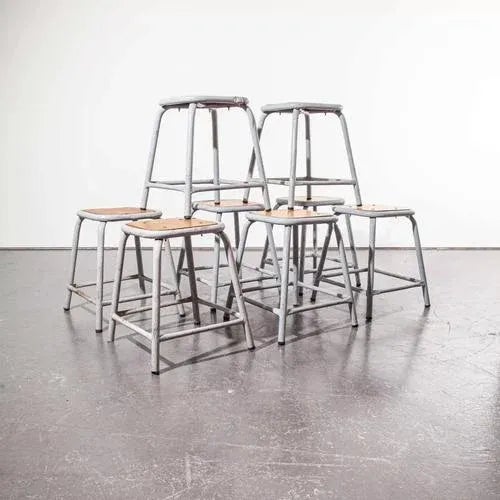 Silver Low Stacking Stool from Mullca, 1960s For Sale - Image 8 of 13