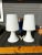 Mid-Century Modern Italy White Frosted Glass Mushroom Table Lamps by Laurel Made in Italy For Sale In Cleveland - Image 6 of 13