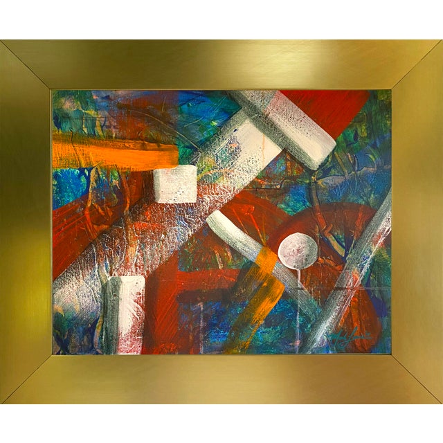 2025 "034-25" Abstract Expressionist Geometric Multi-Color Painting by Mark Lewis For Sale