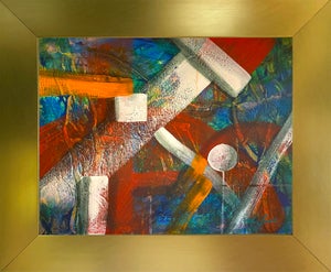 2025 "034-25" Abstract Expressionist Geometric Multi-Color Painting by Mark Lewis