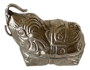 Antique Cambodian Silver Elephant Betel Box
