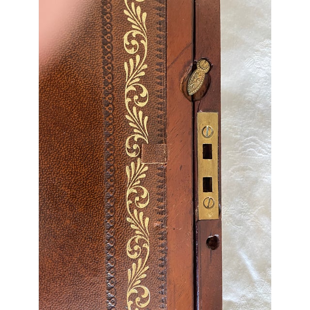 Victorian Early 19th Century English Mahogany & Brass-Inlaid Writing Slope/Lap Desk For Sale - Image 3 of 18