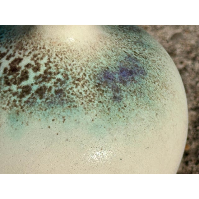 Blue Studio Ceramic Spherical Vase by Elisabeth Grosser, Germany, 1980s For Sale - Image 8 of 16