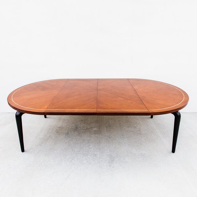American Studiocraft Walnut & Ebonized Mahogany Dining Table From a Killingsworth Home For Sale - Image 12 of 15