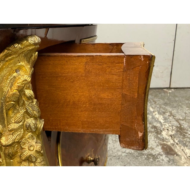 Louis XV Style Bombe Marquetry Commode, Vintage For Sale - Image 9 of 12