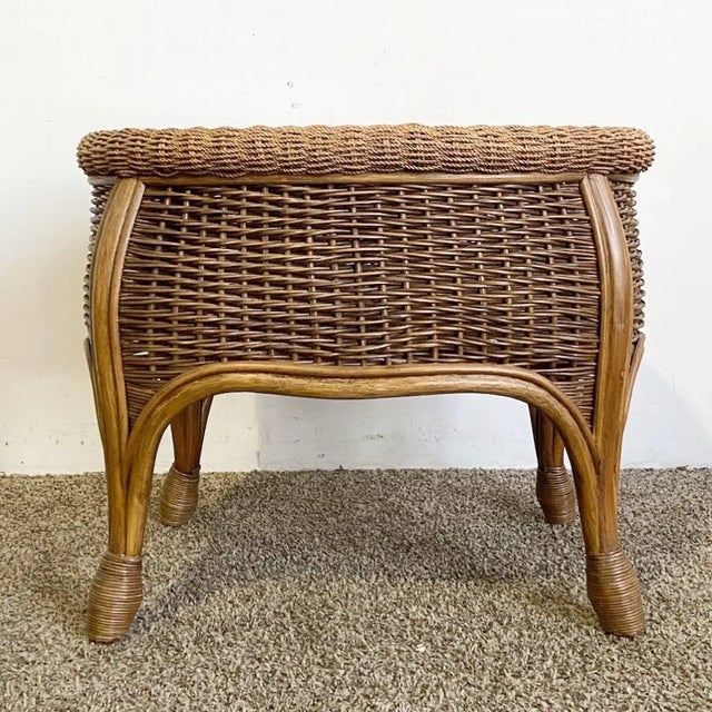 Emanating a Boho Chic vibe, this side table artfully combines bamboo, rattan, and wicker to form a harmonious design. The...